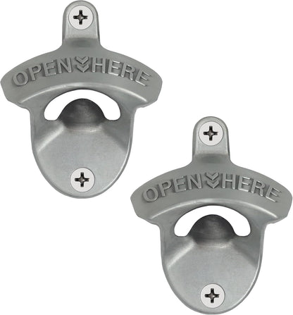 Vintage Copper Bottle Cap Opener Wall Mount, Retro Beer Bottle Opener with Screws for Homes Kitchen (Pack of 2)