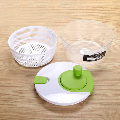 4qt Salad Spinner Vegetable Dryer, Green Glaze, Height 6.54in, Weight 1.55lb, BPA free