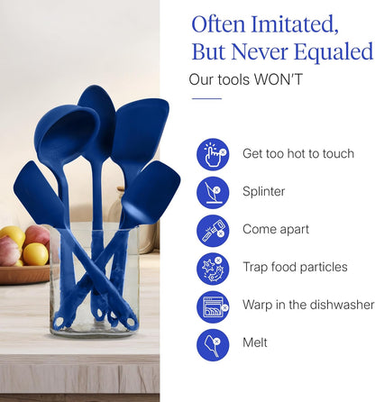 GIR: Get It Right 5-Piece Silicone Ultimate Kitchen Utensils Set - Ladle, Spatula, Flip, Spoon & Spoonula - Non-Toxic Cooking Utensils for Nonstick Cookware, Cooking and Baking - Black