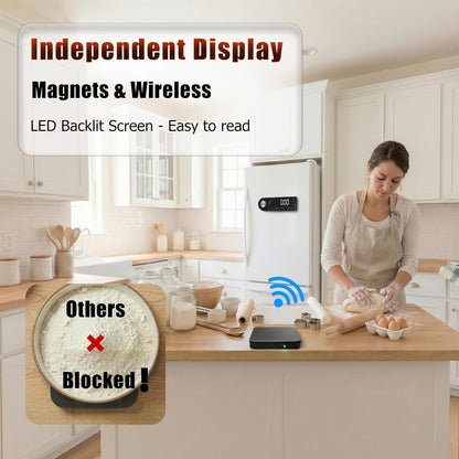 11lb/5kg Digital Kitchen Food Gram Scale with Pull Out Display, 0.1g/0.001oz Precision Wireless Bakery Scale, LED Backlight, 5 Units, USB Rechargeable, Stainless Steel Platform