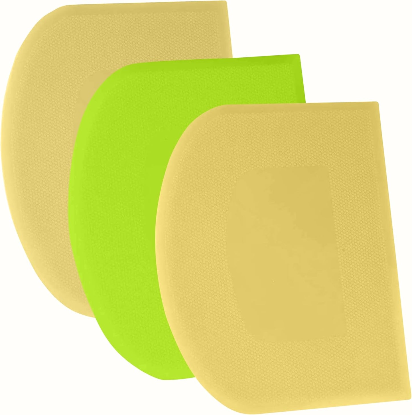 SURDOCA Dough Scraper Bench Scraper - 3P 4.7x3.7" Plastic Flexible Bowl Scraper, Sharp Edge & Angles Cake Scraper. Non-Slip Bakeware Decorating Tools Sculpting & Modeling Tools - Pure White - Colors A