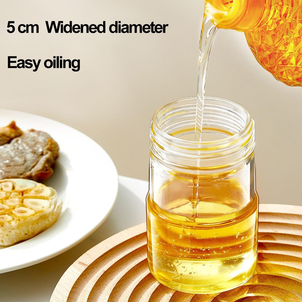 Glass Oil Dispenser with Heat Resistant Brush,Oil Dispenser Bottle with Silicone Pastry Brush for Kitchen,Cooking Vinegar and Sauce BBQ Grill Frying (Oil Dispenser-Green&Yellow)