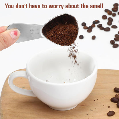 1 Tbsp Scoop Coffee Scoop, 1 Tablespoon Measuring Spoons(15ml), 18/8 Stainless Steel Short Handled Measure Scooper for Calculateing and Grinding Coffee Tea Sugar Christmas Kitchen Gift Jar Beans