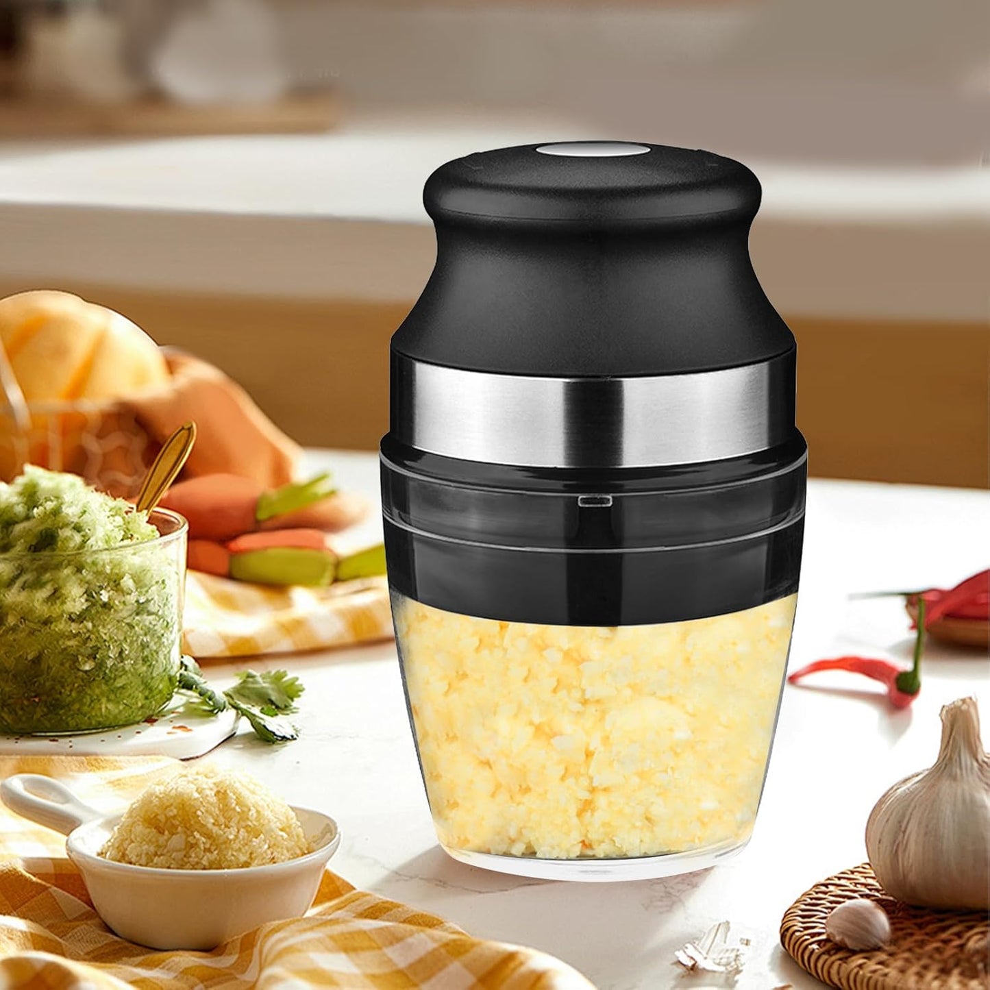 Garlic Crusher Press,Garlic Grinder Twister Easy-Clean, Multifunctional Garlic Smasher Dishwasher safe, Ideal Garlic Crusher Tool Garlic Grinder Masher Onion Chopper, Blender to Vegetable for Kitchen