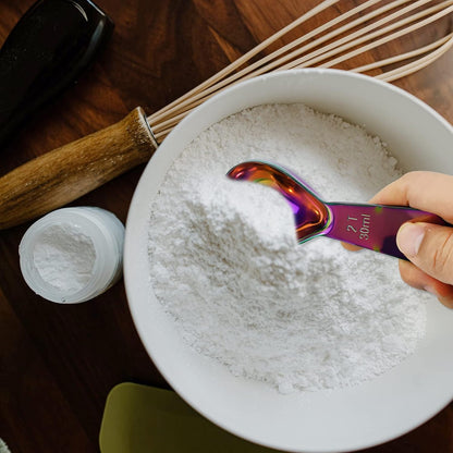 2 Pieces Stainless Steel Coffee Scoops Set(1 Tbsp,2 Tbsp) Durable Coffee Spoons with Ergonomic Handle Measuring Tablespoon for Canisters Tea Sugar Ground Coffee Whole Bean Milk Powder Flour (Golden)