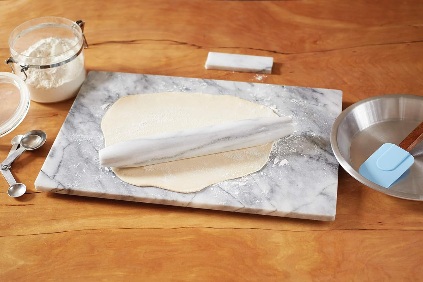 Fox Run French Marble Rolling Pin with Base, White, 3 x 12 x 3 inches
