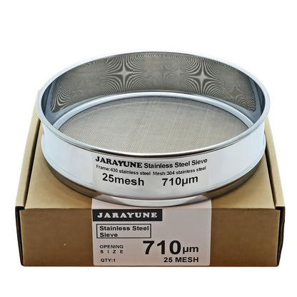 18 Mesh Stainless Steel Lab Sieve, Sturdy 8Inch(20.5cm) Sifter, Fine Mesh Sieve Strainer for Powder Pellet Flour Liquid Filtration-Lab Industrial DIY Household Use