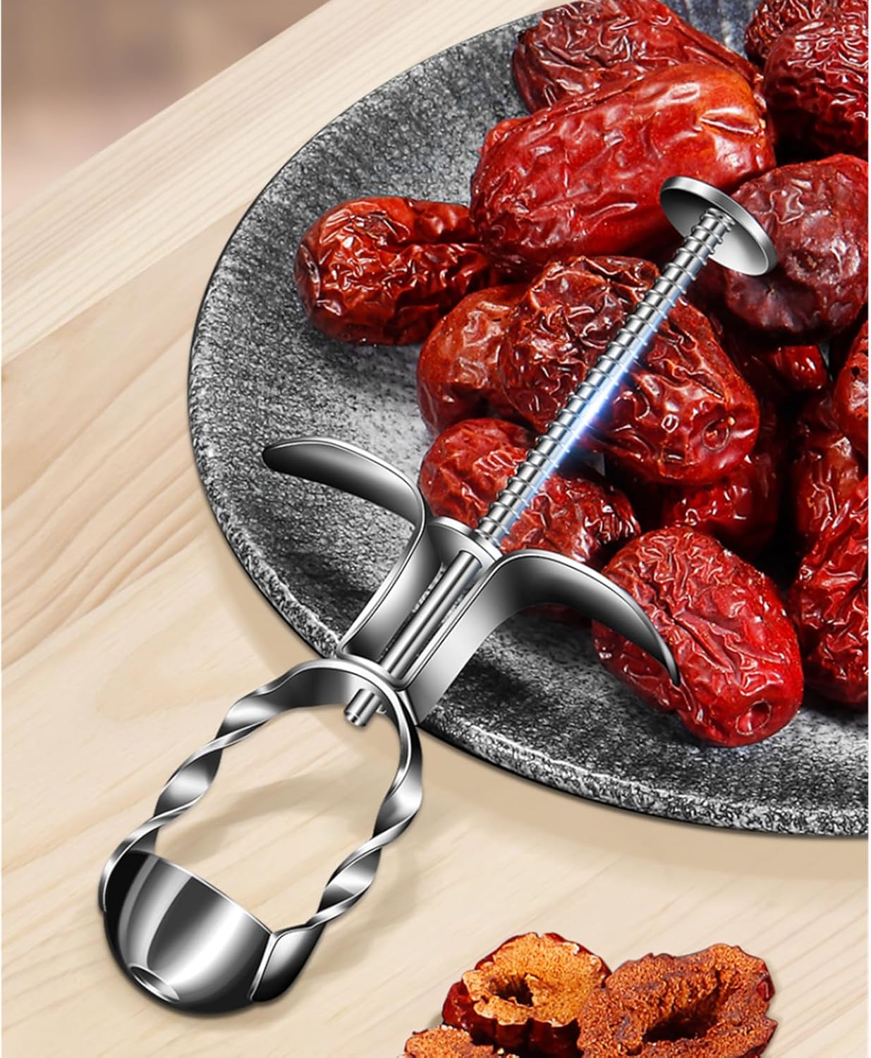 Red Date Pitter Jujube Corer Kitchen Core Tools Cherry Pitter Tool Olive Pitter Stainless Steel Fruit Core Remover Tool for Cherry, Jujube, Red Dates, Plum, Berry