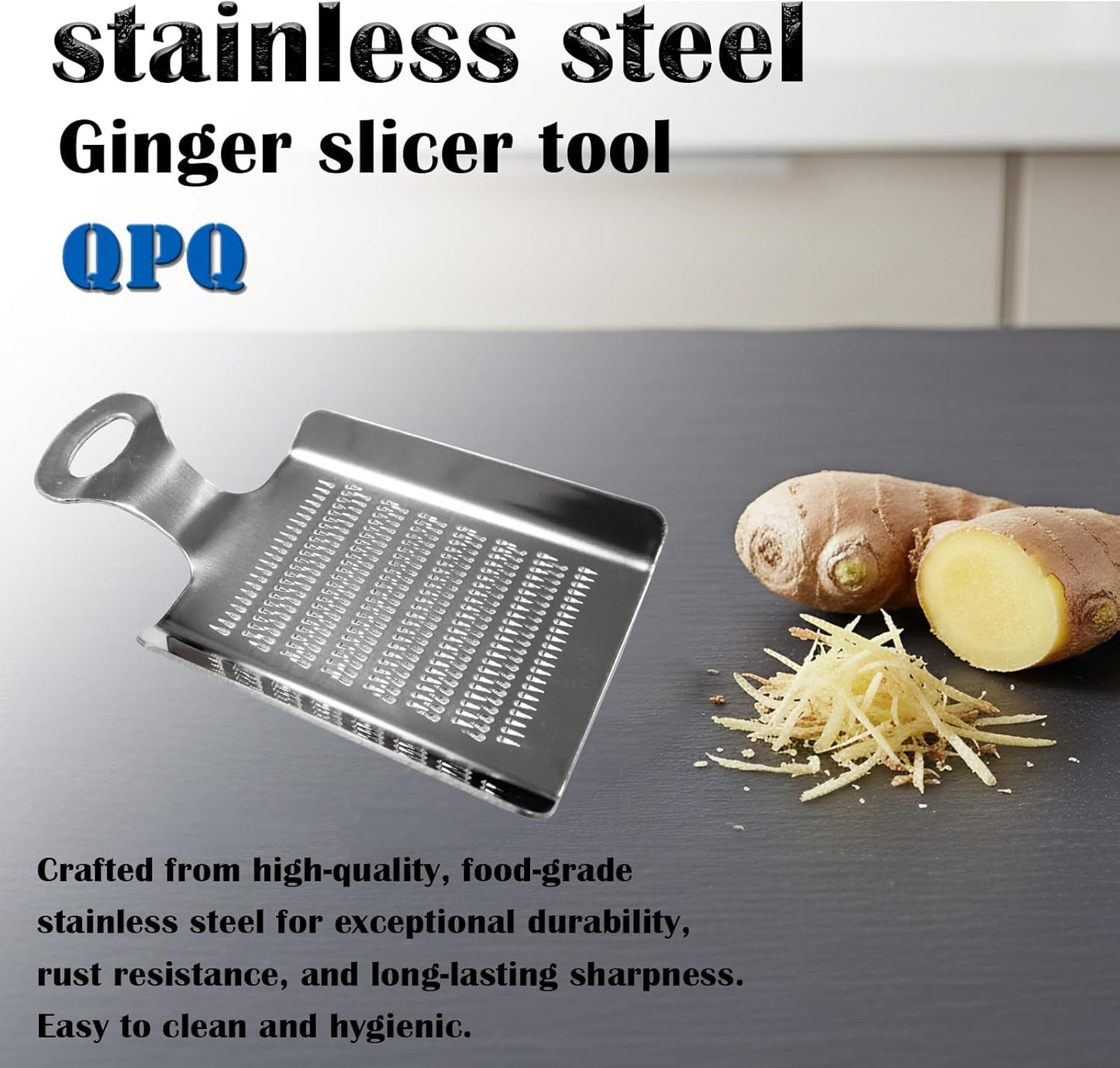 Stainless Steel Nutmeg Chocolate Ginger Peeler, 4.3 Inch x 3 Inch Mini Kitchen Grater, Food Grade Spice, Garlic, Wasabi Grater for Baking Cooking Seasoning