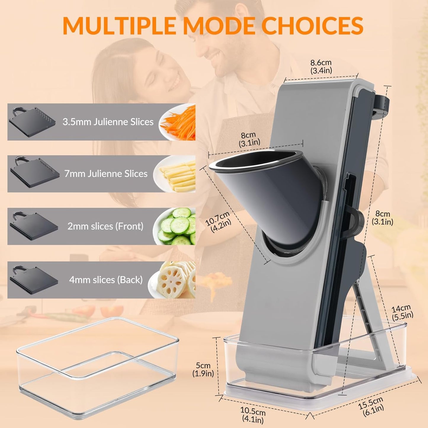 FEICO upgrade all safe mandoline slicer and chopper for kitchen, Multifunctional vegetable cutter for kitchen