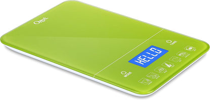 Ozeri Touch III Digital Kitchen Scale with Calorie Counter, 22 lbs (10 kg), Calla Green
