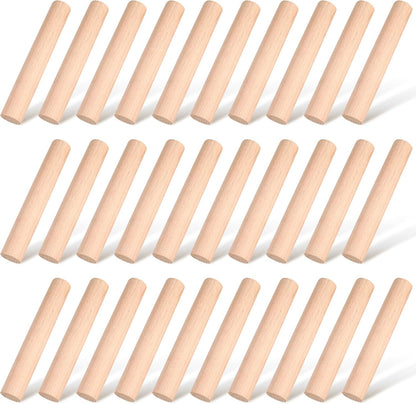 Patelai 3 Pieces Small Wooden Rolling Pin, Dumpling Dough Roller Wooden Mini Rolling Pins Kitchen Utensil Tool for Fondant, Pasta, Bread, Pastry, Cookies, Pizza, Pie, Cylinder Style, 6.3 Inch