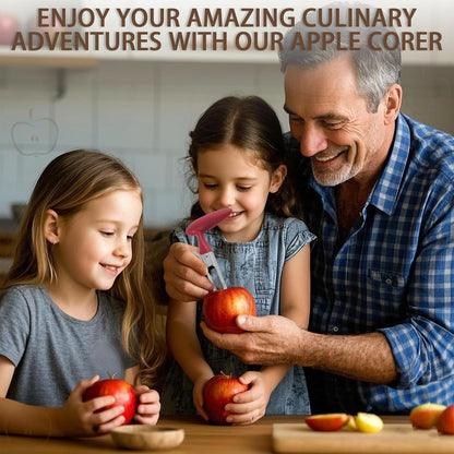 Premium Apple Corer Tool - Easy to Use & Clean, Ultra Sharp, Sturdy Ergonomic Handle - Durable Corer Remover for Baking & More (Gray)