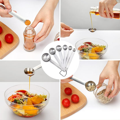 5pcs Measuring Spoon Set, Heavy Duty Stainless Steel Measuring Spoons for Cooking Baking, Tablespoon Teaspoon for Dry or Liquid Ingredients, Fits in Spice Jar, 1/4 1/2 1 tsp, 1/2 1 tbsp
