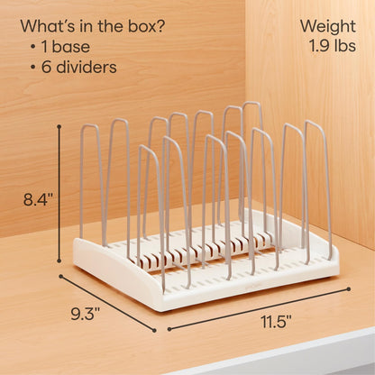 YouCopia StoreMore Expandable Cookware Rack with Tall Steel Wires, 12.5"-22" Wide Adjustable Pan Organizer for Kitchen Cabinet Storage, Premium Edition