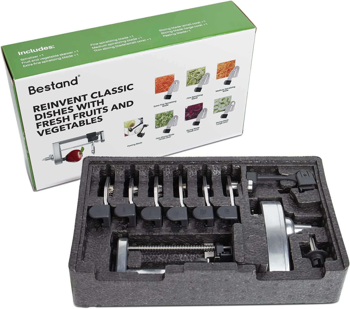Spiralizer Attachment Compatible with KitchenAid Stand Mixer, Comes with Peel, Core and Slice, Not KitchenAid Brand Spiralizer Attachment (5 Blades)