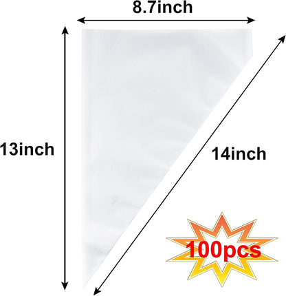 Piping Bags and Tips Set, Cakes Decorating Supplies Kit with 100pcs 12 Inch Pastry Bags, 16 Piping Tips, 3 Cake Scraper, 2 Couplers, 2 Bag Ties, Simple and Convenient Baking Supplies Set