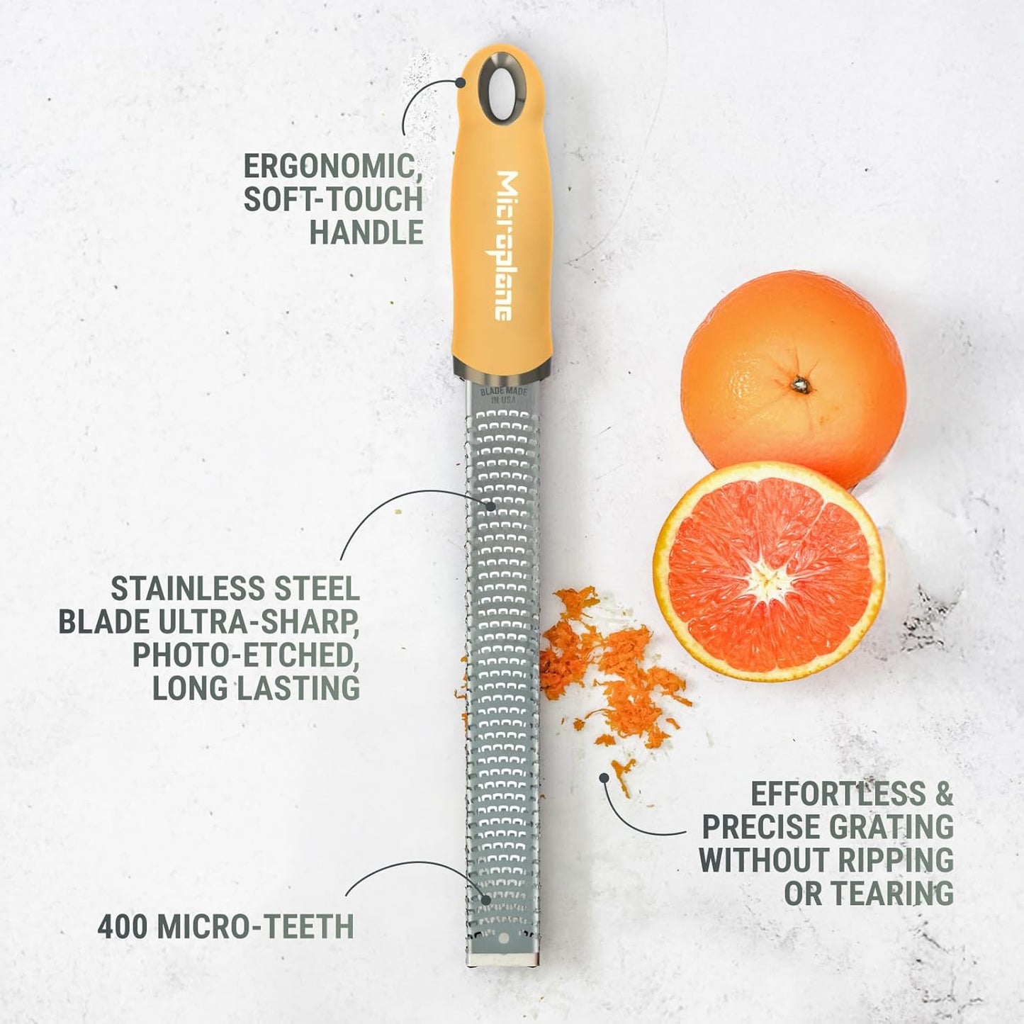 Premium Classic Series Zester - Pomegranate Red | Lemon Zester tool, Hard Cheese & Vegetable Grater | For Citrus, Parmesan Cheese, Garlic, Ginger, Nutmeg | Fine Stainless Steel Blade, Made in USA