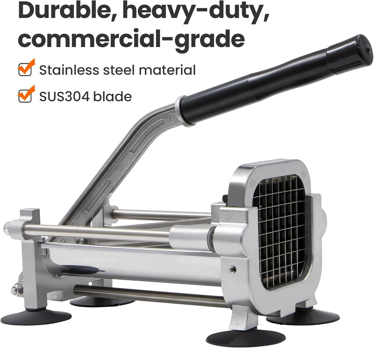 Welsteepse French Fry Cutter, Potato Cutter with 1/2 Inch Blades, Commercial Potato Slicer for Potatoes and Cucumbers