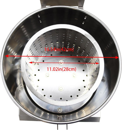 INTSUPERMAI Conmercial Salad Spinner Stainless Steel Adjustable Speed Vegetable Water Thrower Dehydrator Fruit Vegetables Dryer Salad Vegetable Dehydrator 110V