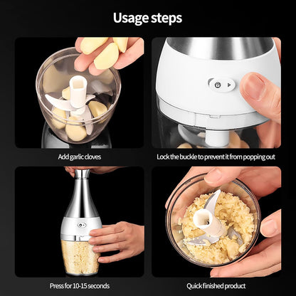 Mini Multi-Functional Stainless Steel Deluxe Cutter Garlic - Easy to Clean, for Chopping Garlic, Onions, Potatoes, Peppers (1) (1)