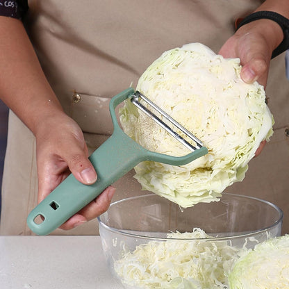 3 in 1 Multifunction Julienne Peeler, Stainless Steel Vegetable Slicer Tools, Corn Peeler & Grater Set, Household Portable Vegetable Julienne Peeler for Potato, Carrot, Cucumber, Cabbage, Beige