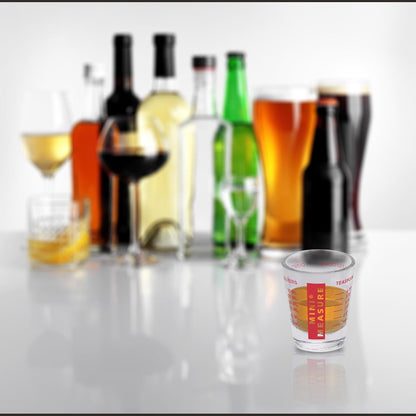 Kolder Mini Measure Heavy Glass, 20-Incremental Measurements Multi-Purpose Liquid and Dry Measuring Shot Glass, White