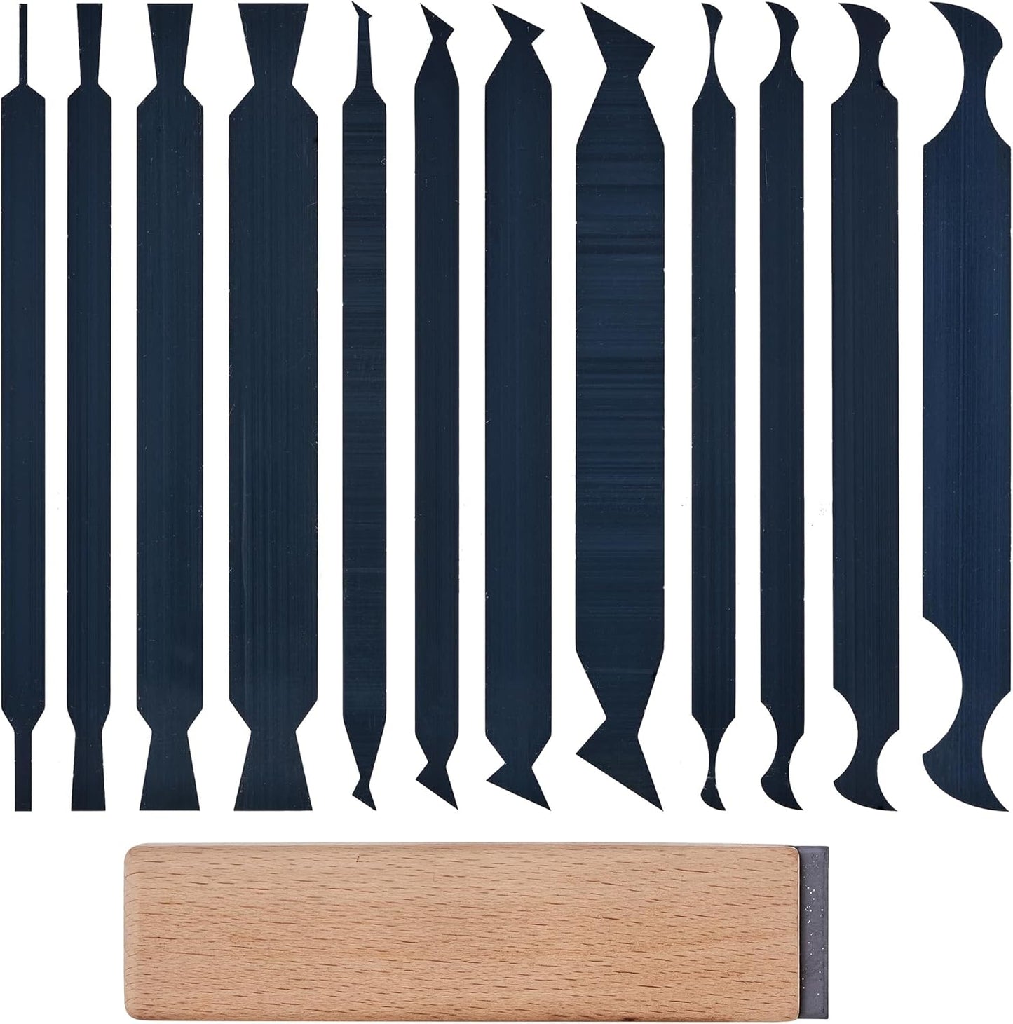 New Cabinet Scraper Cards and Cabinet Scraper Burnisher with 12 Piece Multi-Shaped Scraper Set Suitable for Various Small space and Small-Sized Tasks(HTCSCS13)