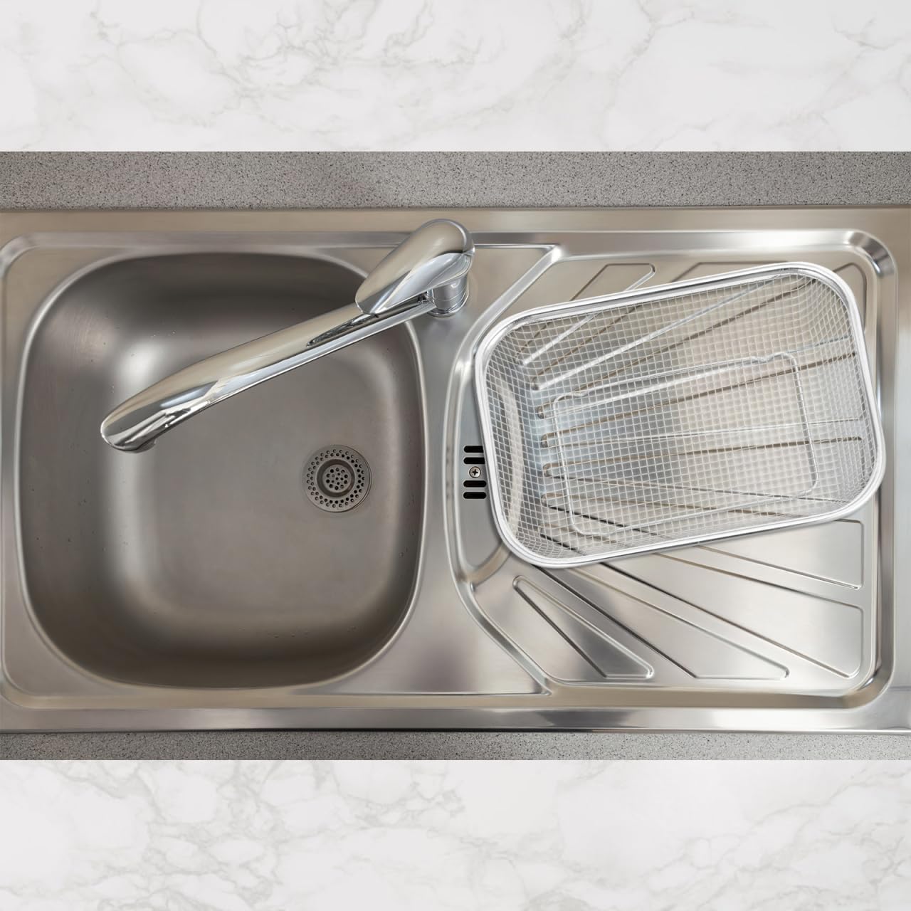 Stainless Steel Drain Basket Large Rectangular Colander 12.99X9.44X2.75In Multi-Purpose Kitchen Strainer for Fruits Vegetables Washing and Storage