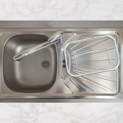 Stainless Steel Drain Basket Large Rectangular Colander 12.99X9.44X2.75In Multi-Purpose Kitchen Strainer for Fruits Vegetables Washing and Storage