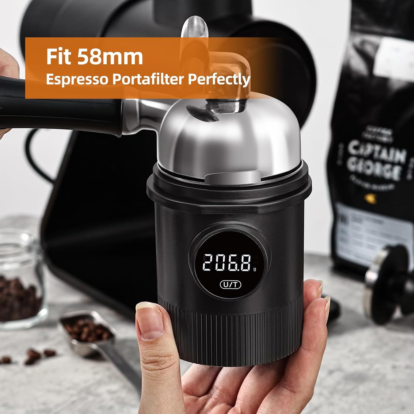 Coffee Scale, Espresso Scale, Weigh Digital Kitchen Scale with Timer, 2kg/0.1g Rechargeable Scale, Ratios & Flow Rate Display, Barista-Grade for Pour-Over, Espresso, French Press – Black