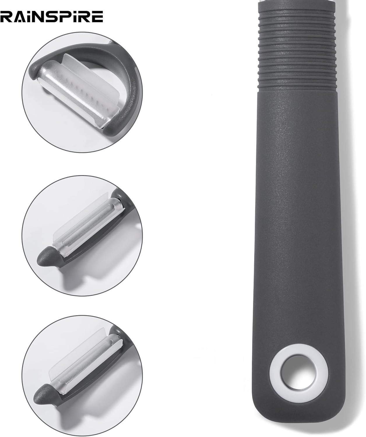 Rainspire 3-Piece Peeler Set, Premium Swivel Vegetable Peeler, Kitchen Gadgets Apple Peeler Potato Peeler Veggie Peeler Fruit Peeler, Dishwasher Safe Kitchen Accessories, Black