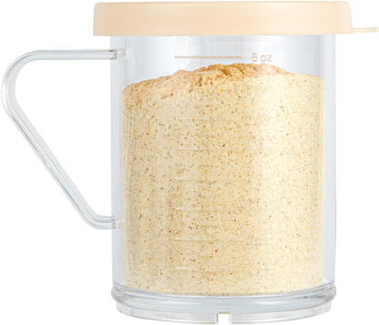 Restaurantware Spice Shaker 1 Count Plastic Shaker, Durable Seasoning Dredge with Yellow Coarse Lid, Clear Shaker for Commercial Kitchens, Pizzerias, and Bakeries