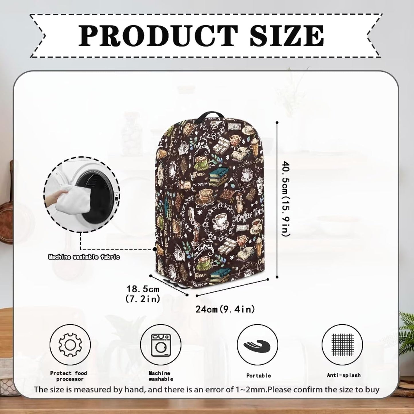 Coffee Pastry Blender Dust Cover with Drawstring Field Stand Mixer or Coffee Maker Cover Anti Fingerprint Polyester Appliance for Home Kitchen Decor