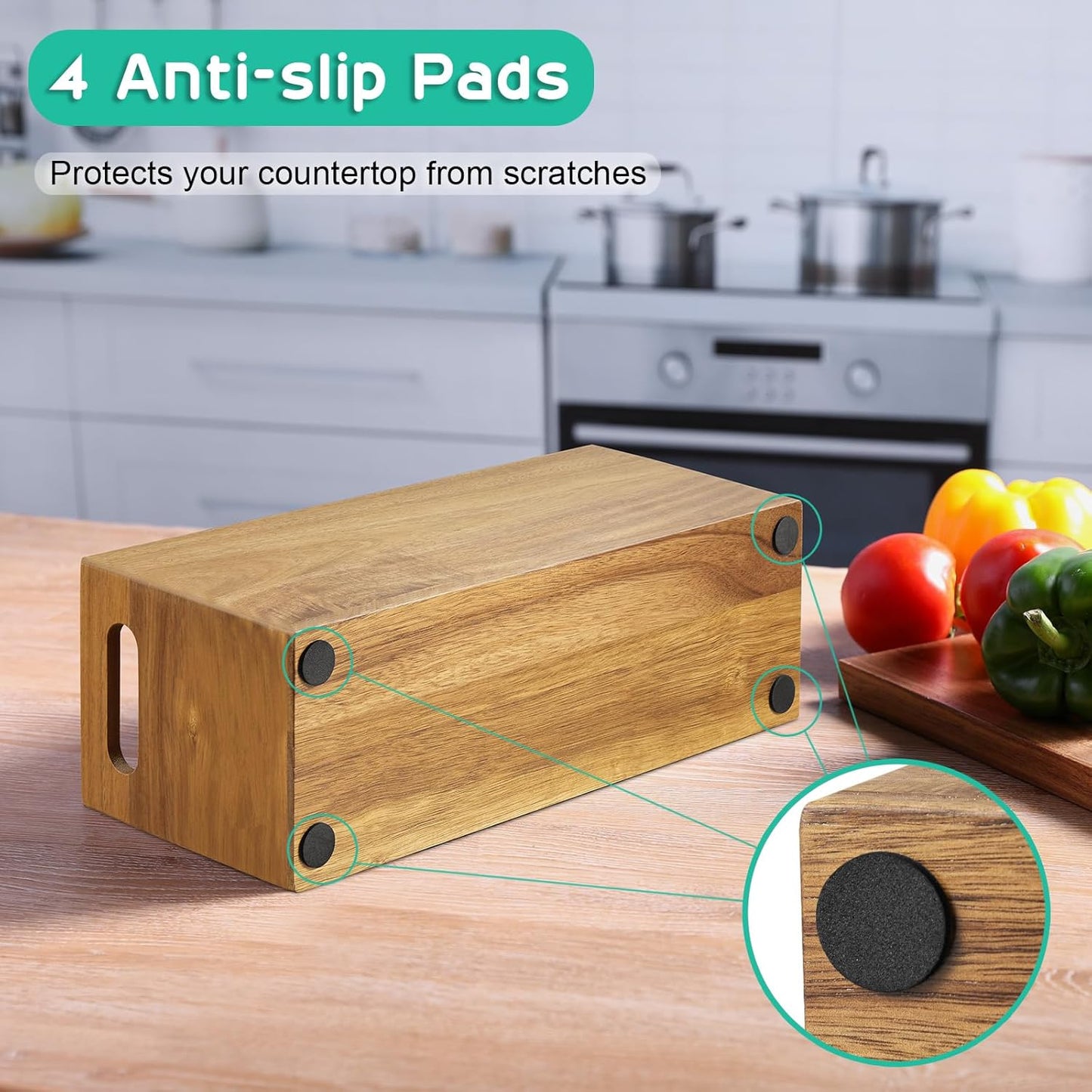 ALELION Black Kitchen Utensil Holder for Countertop - Wooden Large Utensil Caddy Organizer for Counter - 3 Compartment Cooking Utensil Crock for Silverware Spoon Spatula