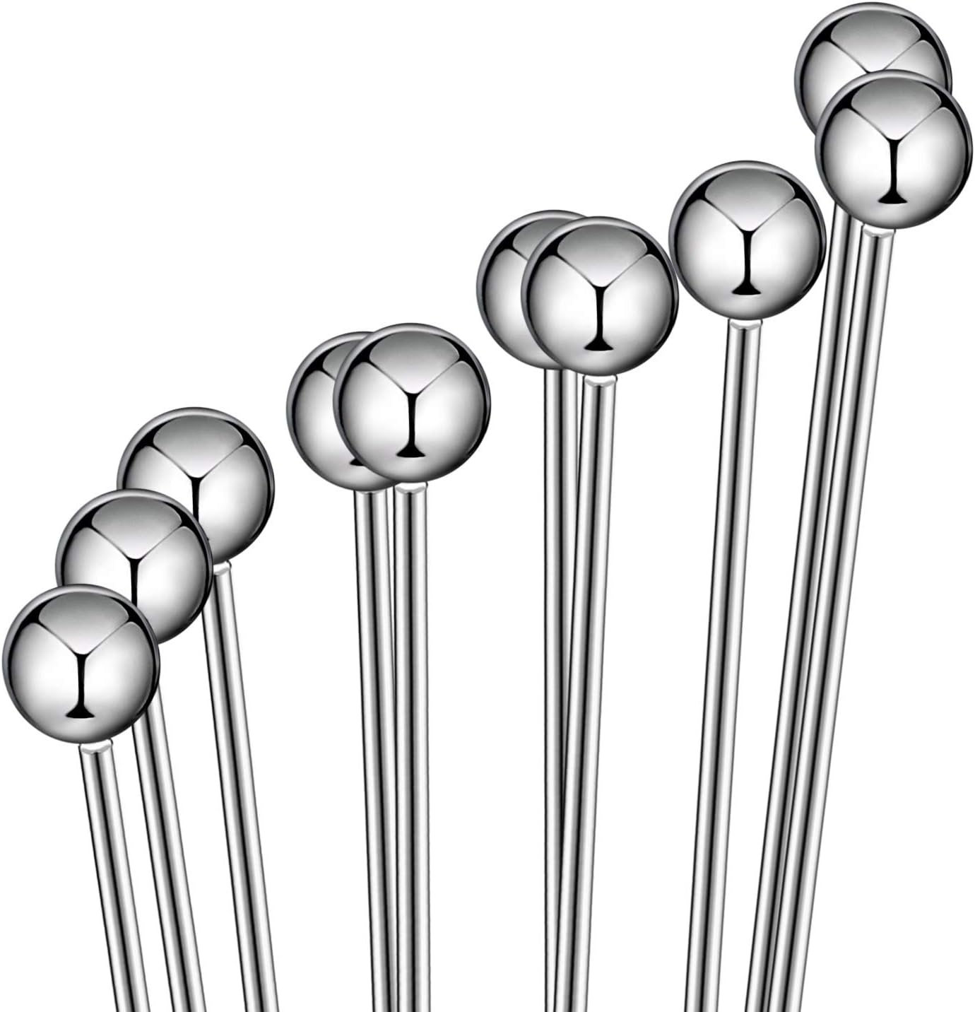 Patelai 2 Pieces Ball Whisk Set 10-Inch and 12-Inch Stainless Steel Ball Whisk Wire Egg Whisks for Cooking, Blending, Whisking, Beating, Stirring(10 Inch, 12 Inch)