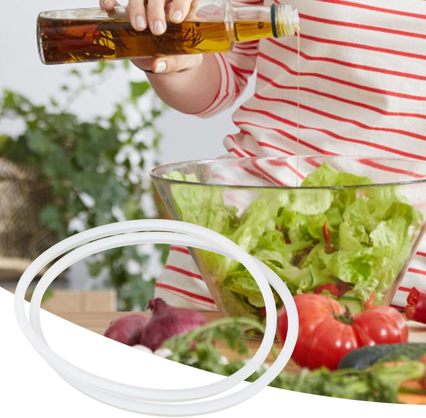 2 Pcs Salad Spinner Gaskets, Silicone BPA Free Replacement Gaskets Compatible with OXO Good Grips Salad Spinner Fruit Washer Vegetable Cleaner