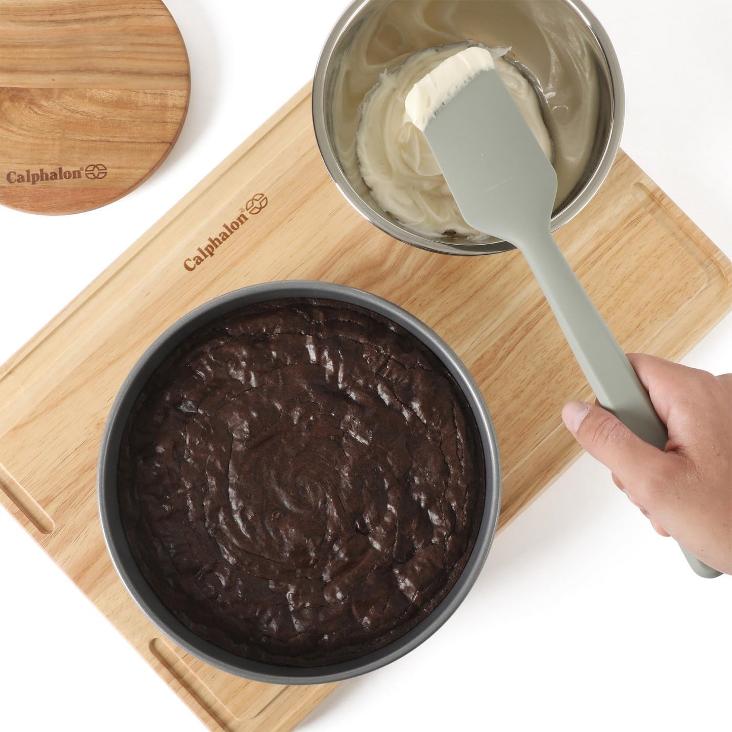 Calphalon Prime Scraper Set, 2-Piece Silicone Kitchen Scraper Set, Flexible Baking & Cooking Scrapers, Heat-Resistant Nonstick-Safe Tools with Ergonomic Handles, Navy