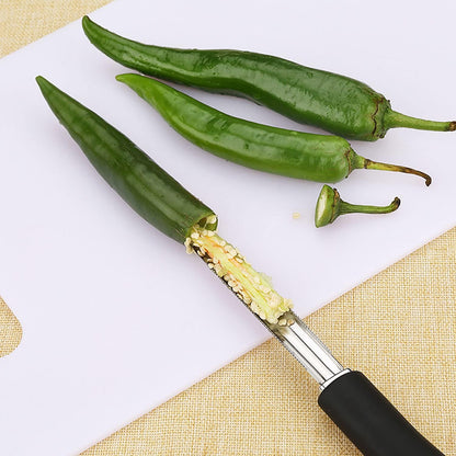 Yocimango-Rugged stainless steel melon core Extractor Pepper corer with tooth Suitable for removing fruit melon vegetable core extractor, easy to use, good kitchen helper -1pcs