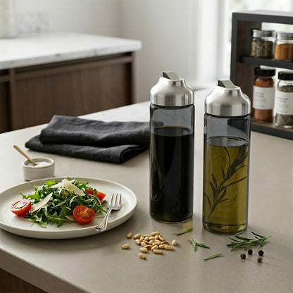 Aelga Olive Oil Dispenser - 14 OZ Glass Oil and Vinegar Dispenser Bottles Set for Kitchen No Drip-Set of 2
