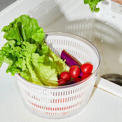 Electric Salad Spinner,6L Large Capacity Automatic Vegetables Fruit Washer Dryer Drainer Strainer,USB Charge Lettuce Spinner Cleaner with 350 ml Squeeze Bottle for Home Kitchen