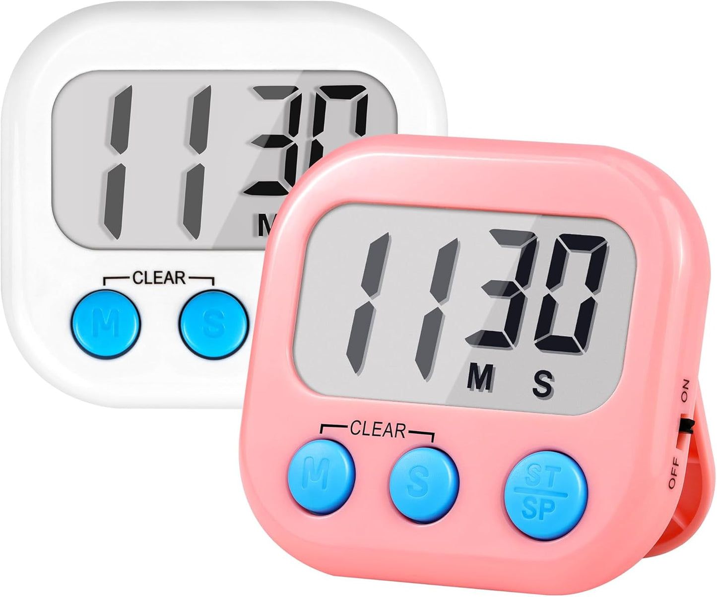 Timer for Kids Teachers Supplies Digital Kitchen Timers for Cooking Large Magnetic Classroom Timer 2Pack-Blue Green