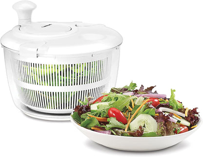 Cuisinart Large Salad Spinner- Wash, Spin & Dry Salad Greens, Fruits & Vegetables, 5qt, CTG-00-SASG Grey