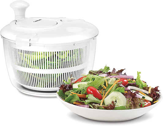 Cuisinart Large Salad Spinner- Wash, Spin & Dry Salad Greens, Fruits & Vegetables, 5qt, CTG-00-SASG Grey