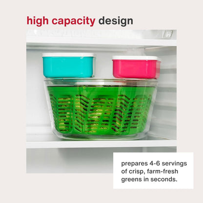 Zyliss Swift Dry Stainless Steel Salad Spinner - Fruit Cleaner & Lettuce Spinner with Push Pump - Non-Slip Bowl - Dishwasher Safe - Small