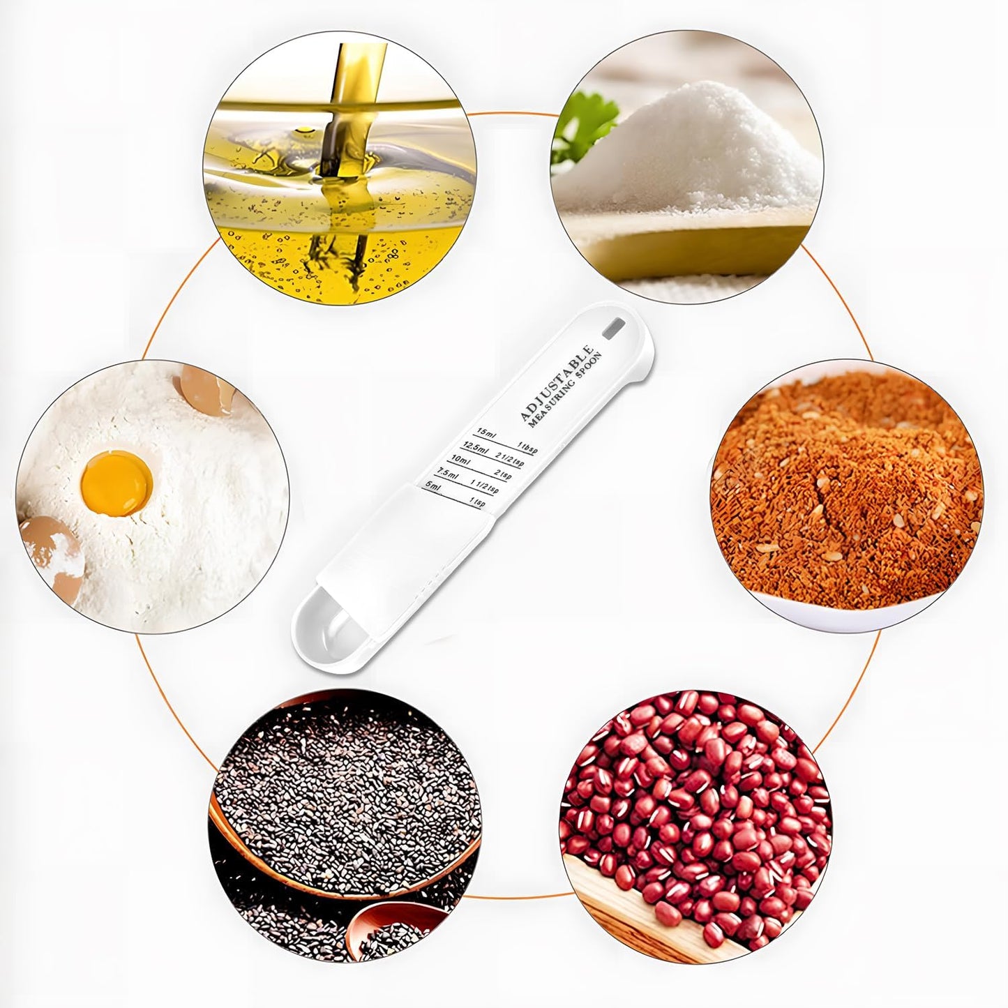 Adjustable Wet & Dry Measuring Spoon with Scale（White）