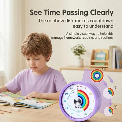 Searon Magnetic Visual Kitchen Timer, 60 Minute Countdown Timer with LED Alert, Turn the Dial to Start, No Winding Needed for Cooking, Baking, Meal Prep & Daily Kitchen Tasks (Blue)