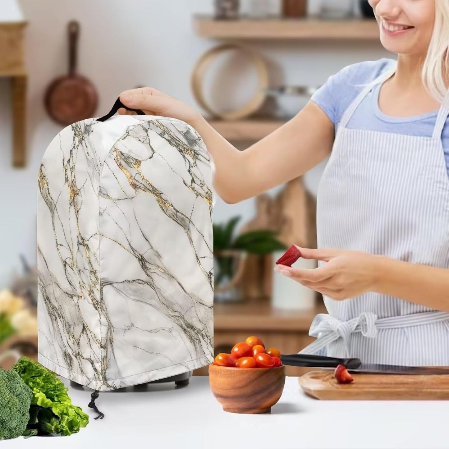Coffee Pastry Blender Dust Cover with Drawstring Field Stand Mixer or Coffee Maker Cover Anti Fingerprint Polyester Appliance for Home Kitchen Decor