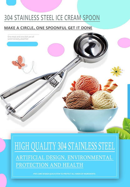 Cookie Scoop, Ice Cream Scooper set with Trigger, Small, Medium and Large Stainless Steel Cookie Scoops Set of 3 for Baking, Ergonomic Handle Cookie Dough Scoop, 3 PACK