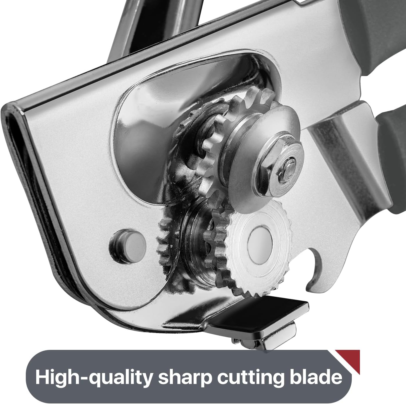 Commercial Can Opener, UHIYEE Hand Crank Can Opener Manual Heavy Duty with Comfortable Extra-long Handles, Oversized Knob, Large Handheld Can Open Easy for Big Cans, Black